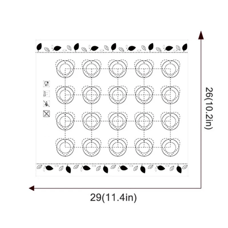 

New NEW Macarons Padding Sugar Non-stick Pad Multi-function Macaron Platinum Silicone Mat Glass Fiber Mat#8