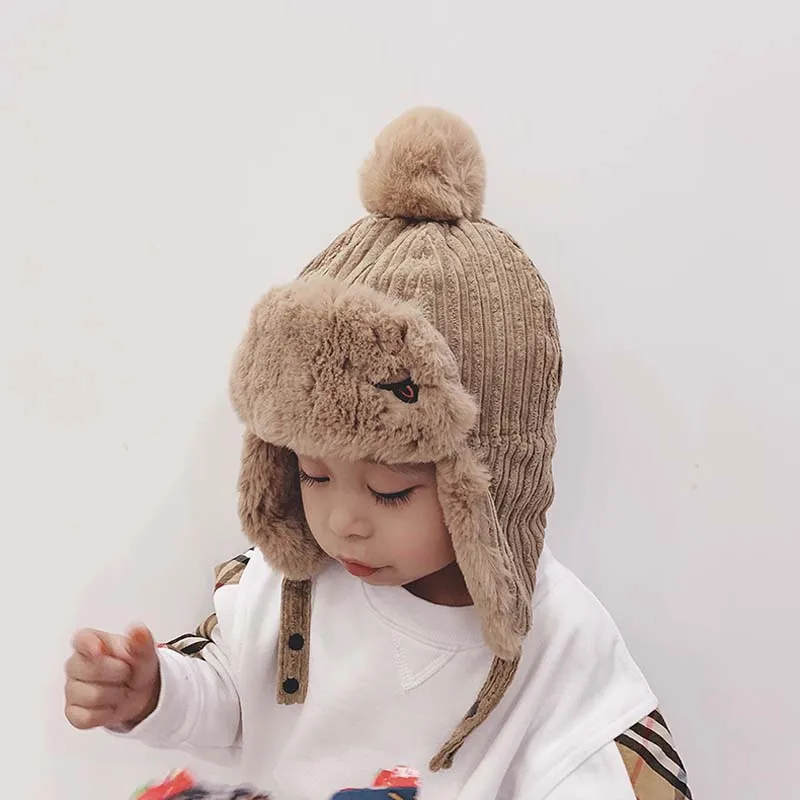 Doitbest шапка-бомбер для маленьких мальчиков Зимняя Детская меховая шапка