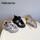 Зимние новые детские спортивные кроссовки, брендовая обувь без шнуровки для маленьких мальчиков, детские кожаные повседневные кроссовки для девочек, кроссовки на массивной подошве для тренировок