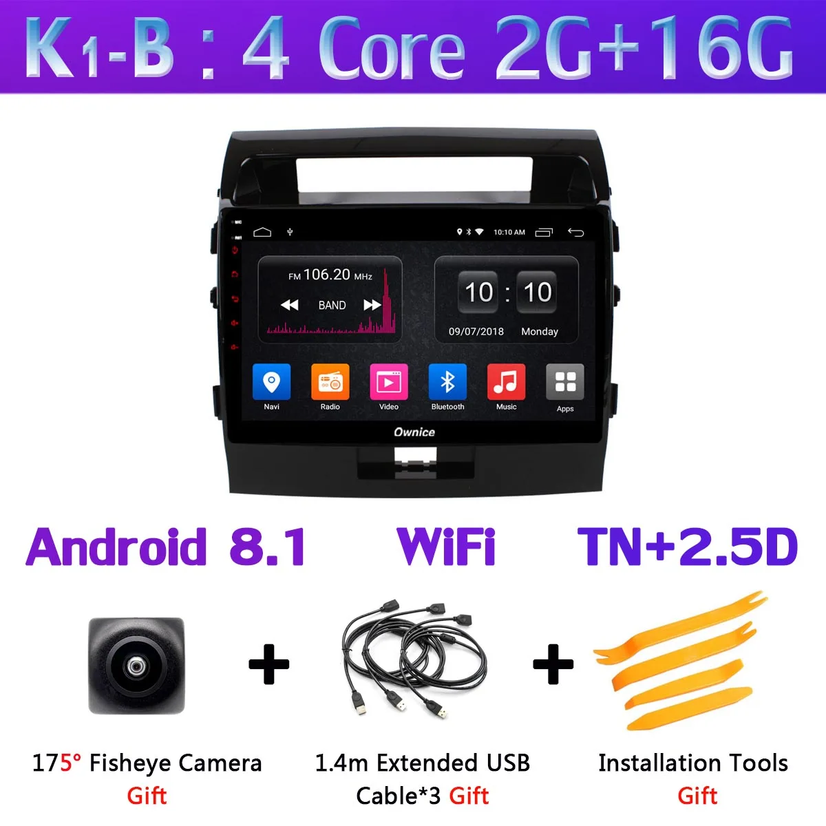 K1-B 360 ° 4* AHD камера Android 9,0 8 ядерный 4 Гб ОЗУ+ 64 ГБ SPDIF DSP CarPlay Автомобильный gps радио плеер для Toyota Land Cruiser 11 200 2007 - Цвет: K1-B