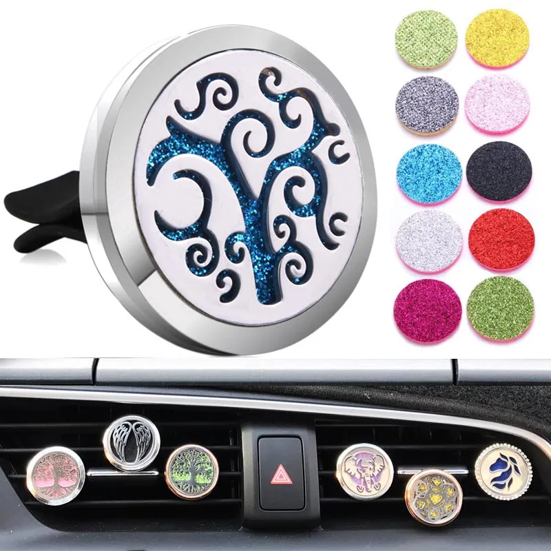 New Car Air Diffuser Locket Tree Stainless Steel Vent Freshener Essential Oil Perfume Aromatherapy Necklace | Украшения и