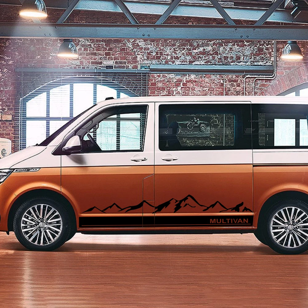 

Боковые полосы, фотопленка для Volkswagen Multivan, Toyota Elfa, аксессуары для тюнинга автомобиля, 2 шт.