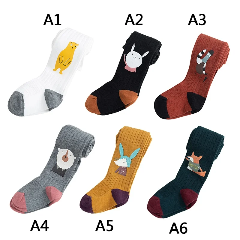 

1-11T Autumn Infant Baby Girls Kids Lovely Tights Cute Cartoon Long Stockings Toddler Girls Long Tights