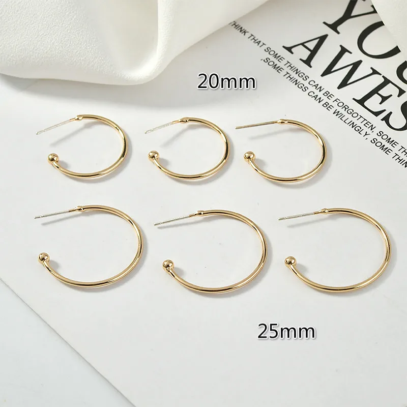 4 шт. простые серьги с-образной формы из серебра 925 пробы | Украшения и аксессуары