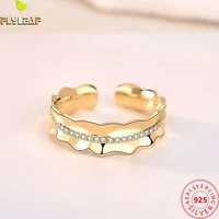 glossy skirt 100 925 sterling silver rings for women simple zircon open ring fashion fine jewelry grace sweet refreshing