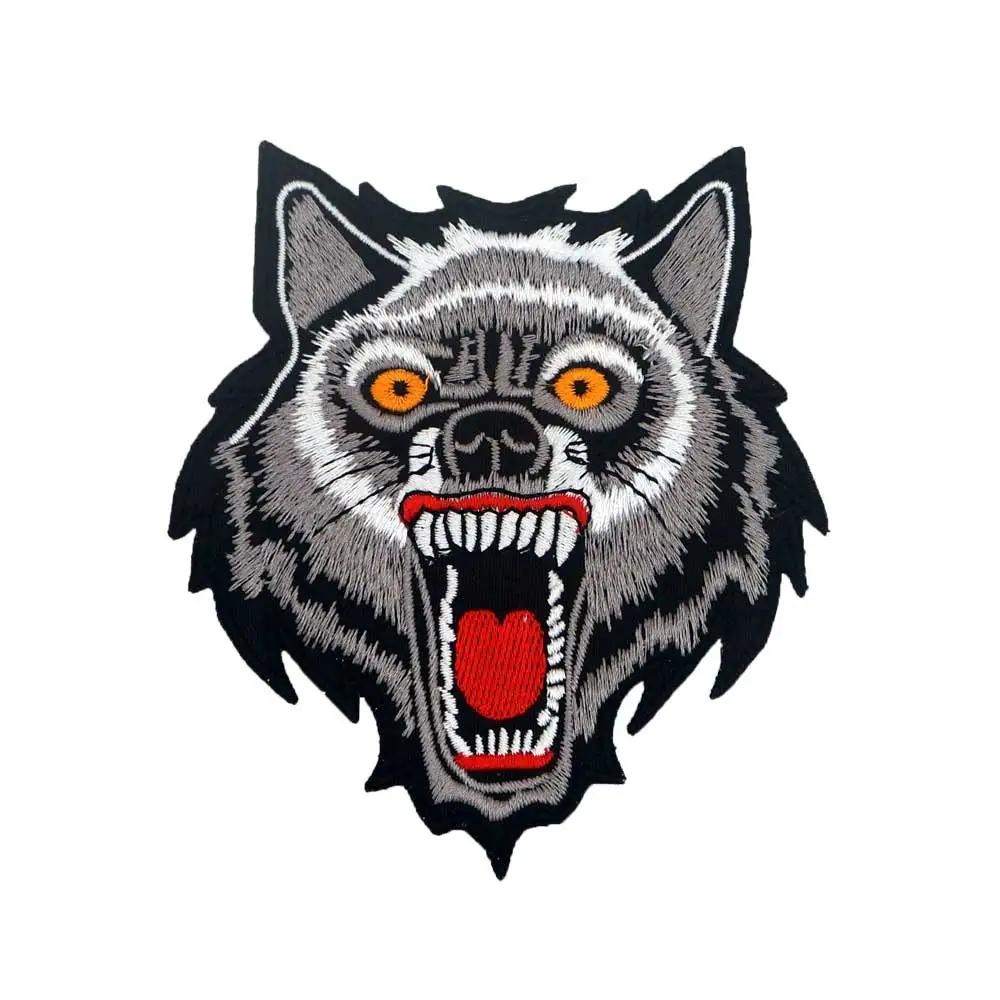 

SMALL WOLF biker Patch Embroidered Applique Sewing Label punk biker Patches Clothes Stickers Apparel