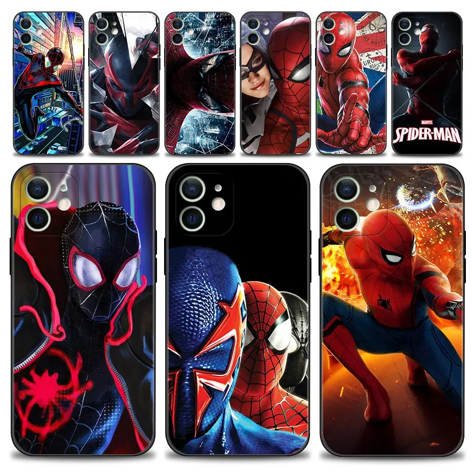 Чехол для телефона iPhone 13 12 11 Pro Max Mini XS XR X 7 8 Plus 6S 2020 черный чехол оболочка Чехлы Marvel