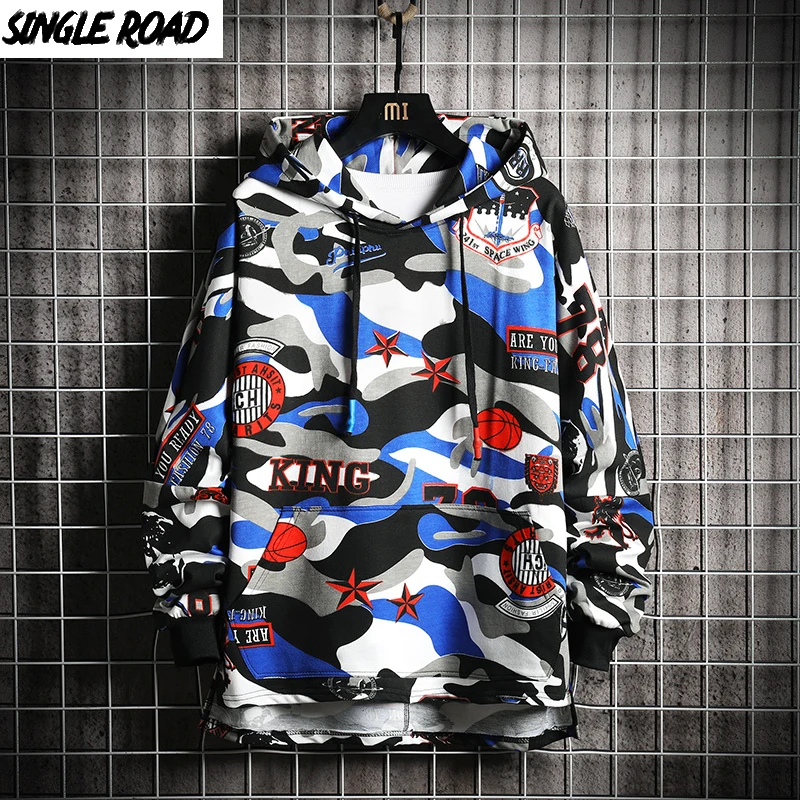 SingleRoad Мужская толстовка 2020 весна оверсайз Харадзюку Японская уличная одежда хип