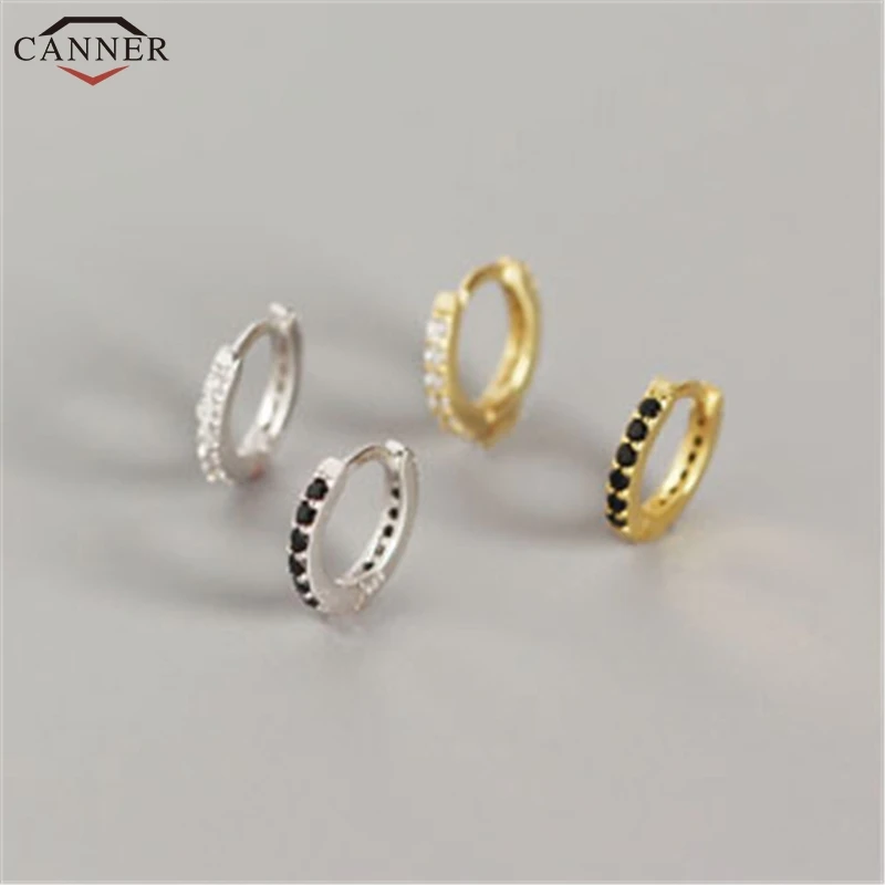 Женские маленькие серьги-кольца CANNER круглые серьги из стерлингового серебра 925