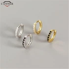 Женские маленькие серьги-кольца CANNER, круглые серьги из стерлингового серебра 925 пробы с золотым цирконием, ювелирные изделия H40, 2019