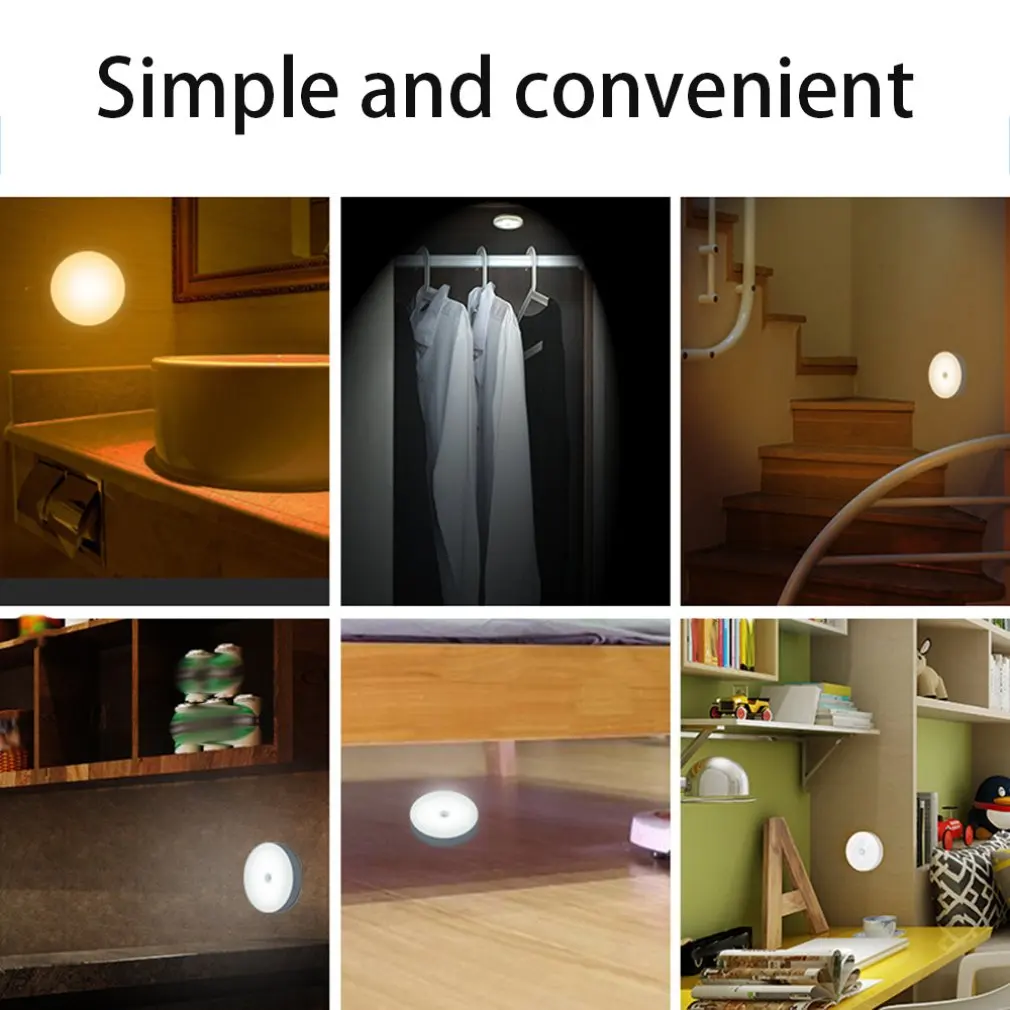 Светодиодный ночсветильник с датчиком присутствия прикроватная лампа