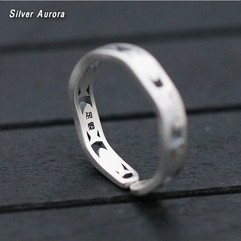 999 Стерлинговое Серебро регулируемые кольца для женщин кольцо с рыбками и