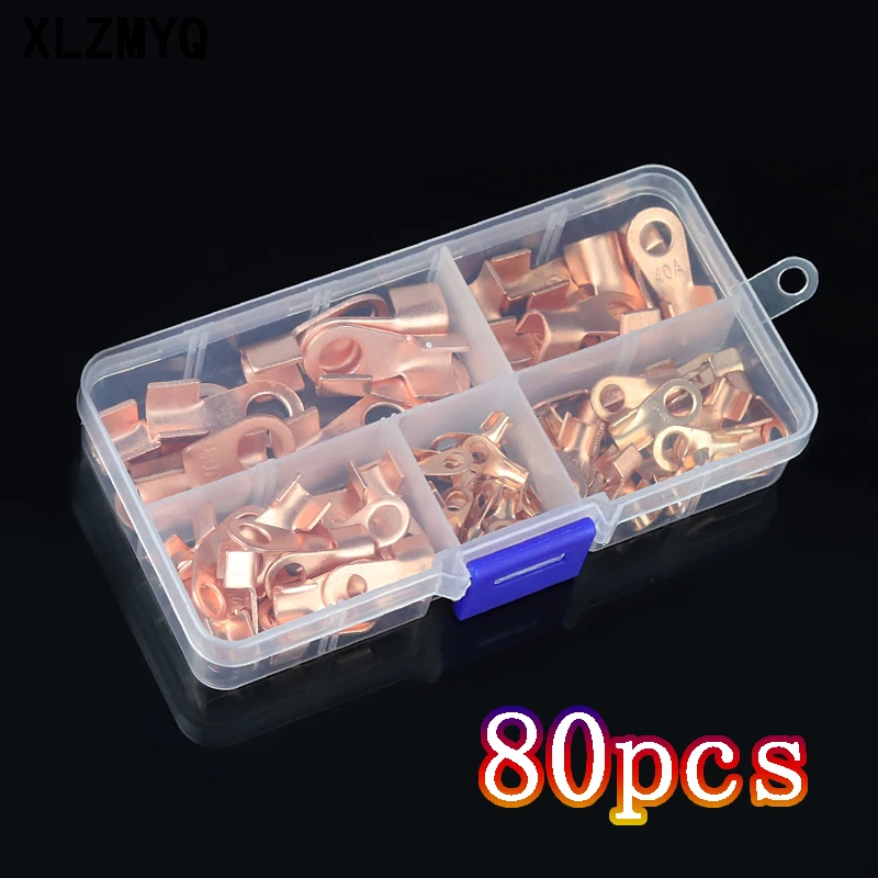

80pcs Copper Battery Cable Connector Terminal OT-3A OT-10A OT-20A OT-40A OT-60A Open Lugs Wire Terminals Mayitr