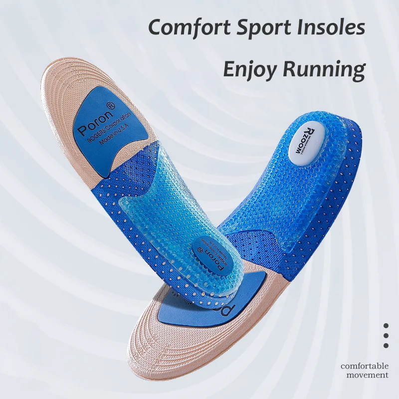 Men Sport Insoles Arch Support Breathable Shock Absorption Anti Skid Shoes Pad Outdoor Running Soft Comfortable Soles Inserts