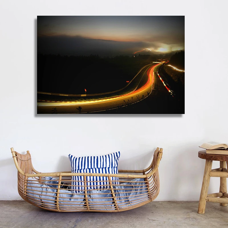 

Nürburgring Rally Road Sports Car Track Print and Canvas Painting Forest Landscape Wall Art Poster Living Room Home Decor
