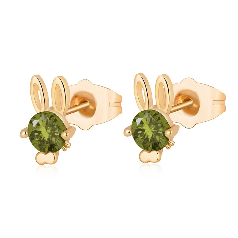 style 9 green Новые милые серьги с подвеской в виде совы, разноцветные прозрачные серьги-гвоздики с кристаллами, ювелирные изделия, простые серьги-Вишенки для женщин - Окраска металла: style 9 green