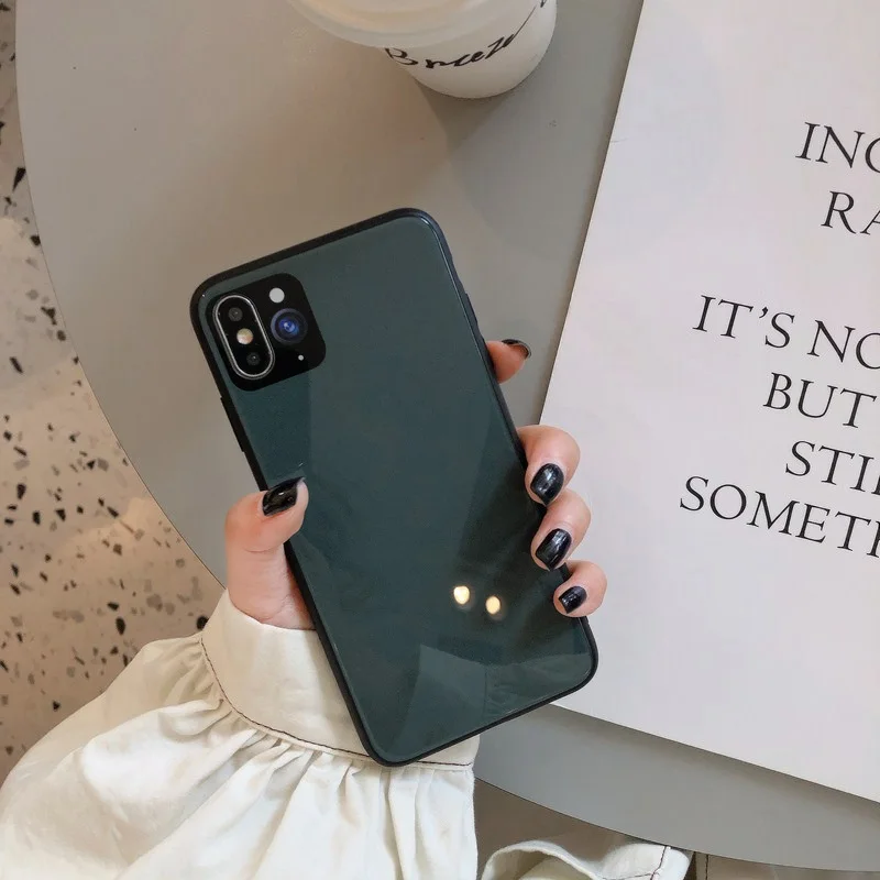 GlamPhoneCase простой однотонный чехол для телефона iPhone11Pro/Max X XS Max XR Жесткий Чехол iPhone11 7