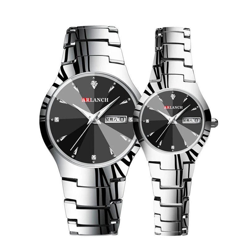 Парные часы queen King Алмазный венец из нержавеющей стали Кварцевые аналоговые