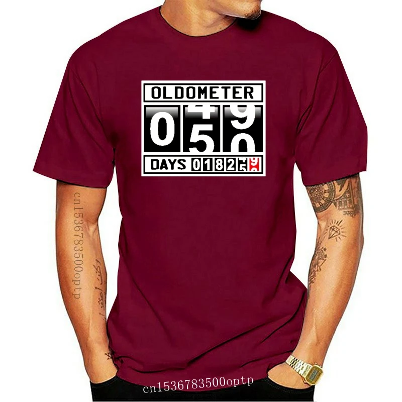 

New Oldometer 50 Years Old Men T Shirt Funny Gag 50Th Birthday Fifty Years 18250 Days Age Odometer Design Men Tee T Shirt