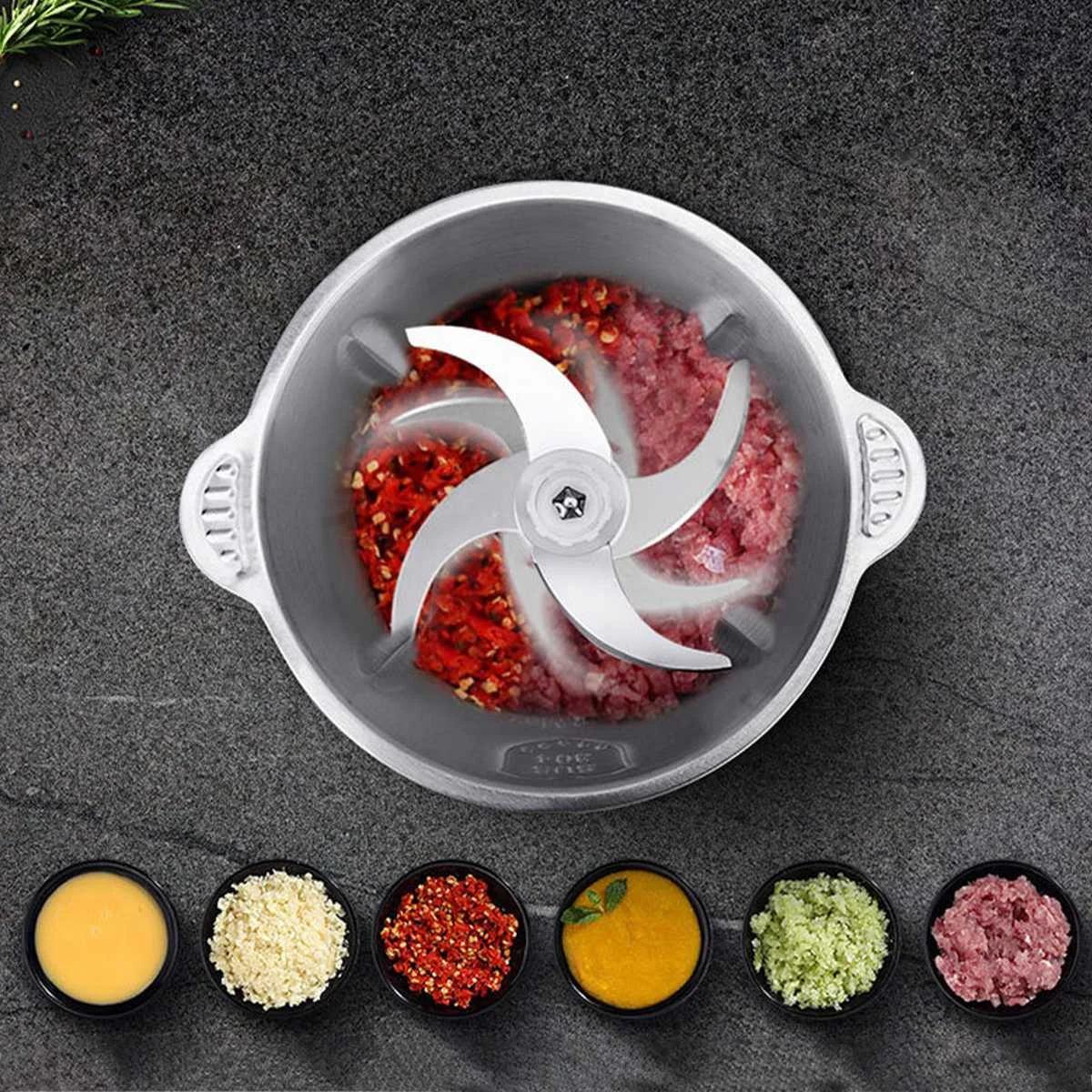 

800W 5L Electric Meat Mixer blender Grinder 3Speed Stainless Steel Electric Chopper Automatic Mincing Machine Quiet Food blender