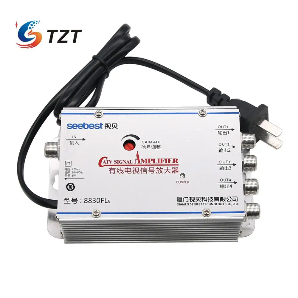 TZT 4 Way CA tv VCR ТВ антенна усилитель сигнала усилитель сплиттер 30 дБ 45-880 МГц FREQ