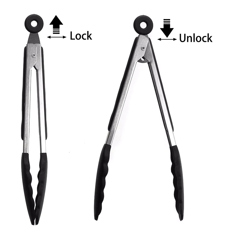 2 шт. силиконовые щипцы для барбекю из нержавеющей стали|Щипцы| |