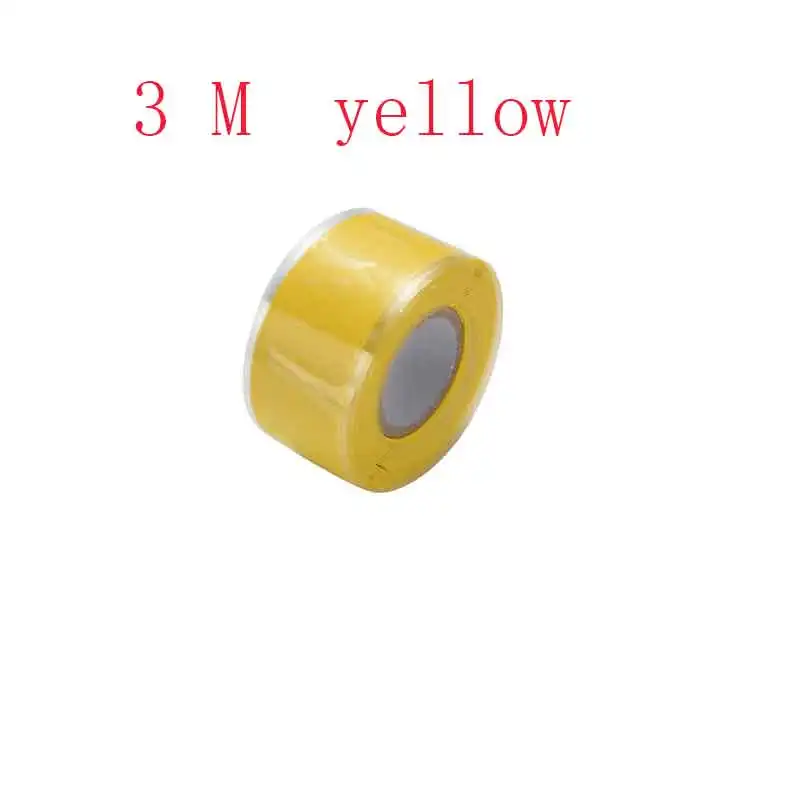25mmx3M yellow 3M новая многоцелевая самоклеящаяся прочная черная резиновая силиконовая лента для ремонта водонепроницаемая клейкая лента спасательная самоплавляющаяся проволока - Цвет: 25mmx3M yellow
