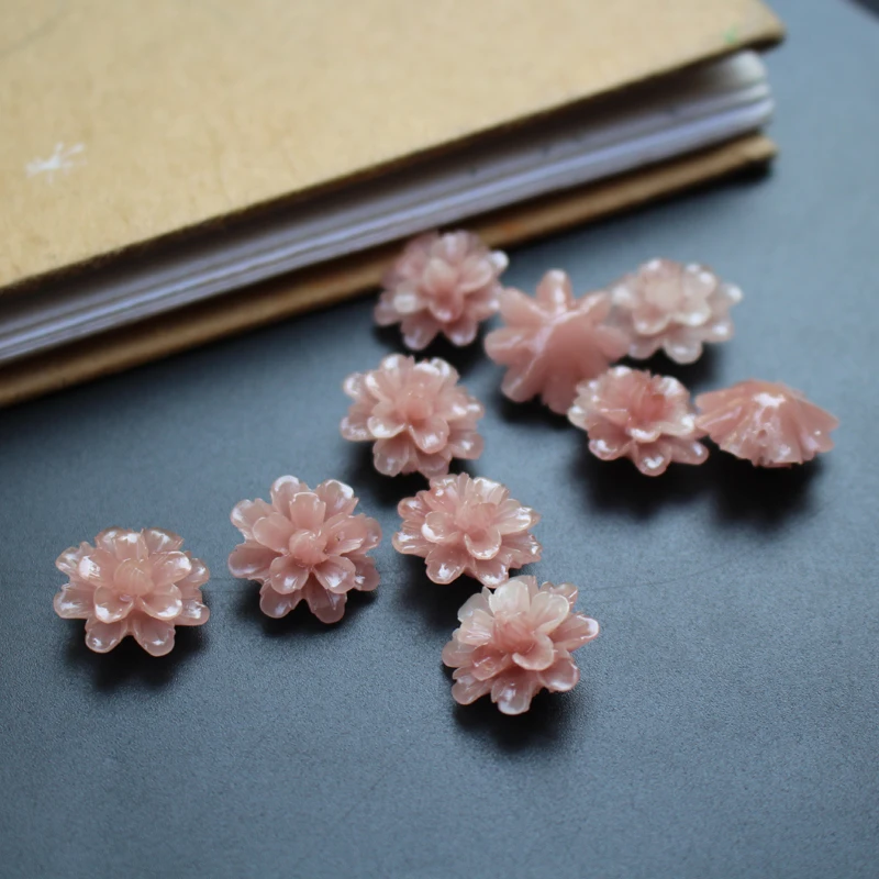 10 шт. 17 мм темно Красного цвета искусственный цветок кораллового с изображением