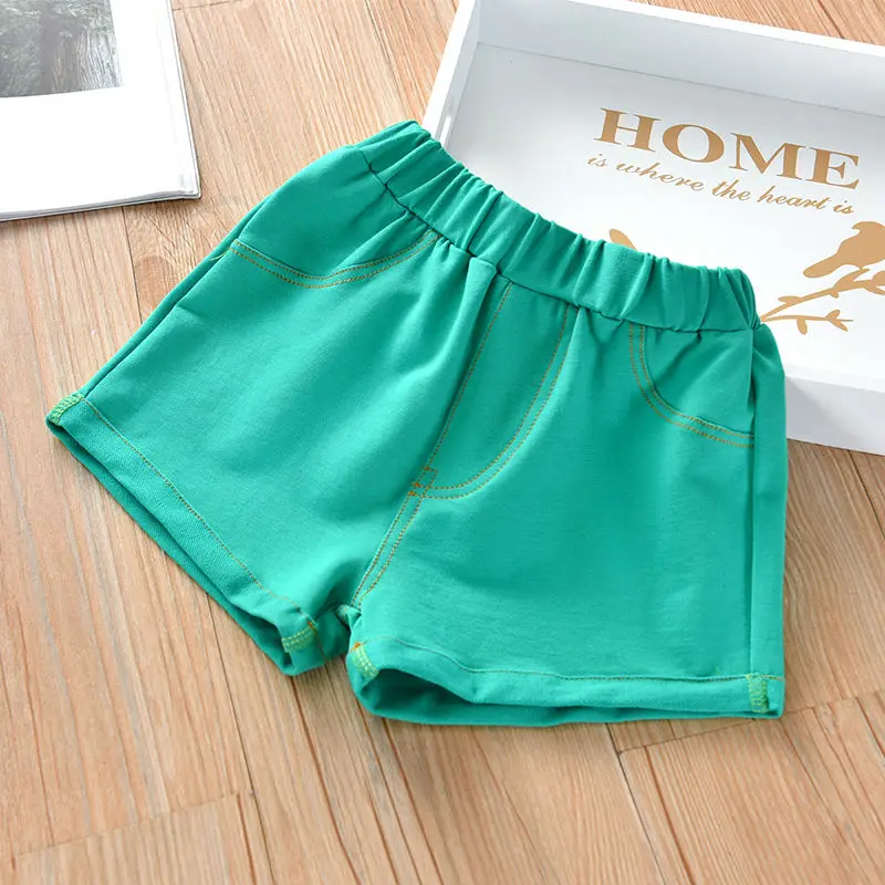 Новинка Лето 2020 Детские хлопковые джинсовые штаны ярких цветов для маленьких