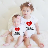 i love my sister brother baby boys girls summer short sleeve bodysuits toddler shirt casual children family look