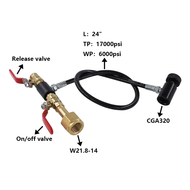 Резервуар для газировки CO2 24 дюйма станция заправки бутылок Kobalt адаптер