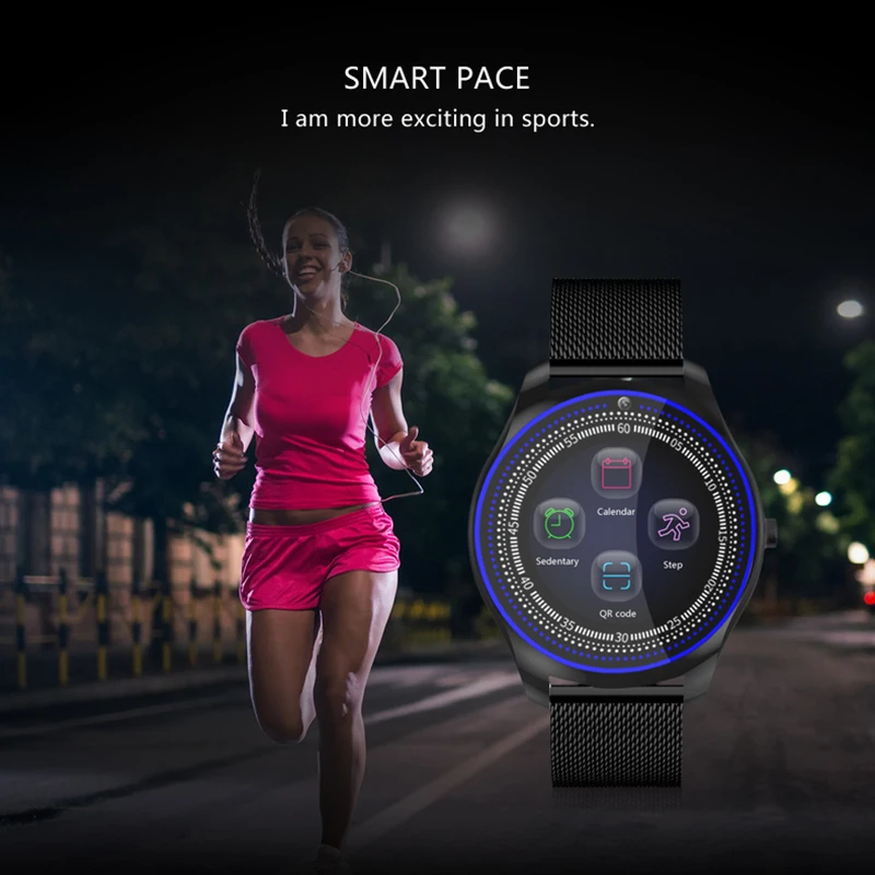 Модные мужские и женские Смарт-часы с металлическим ремешком водонепроницаемые