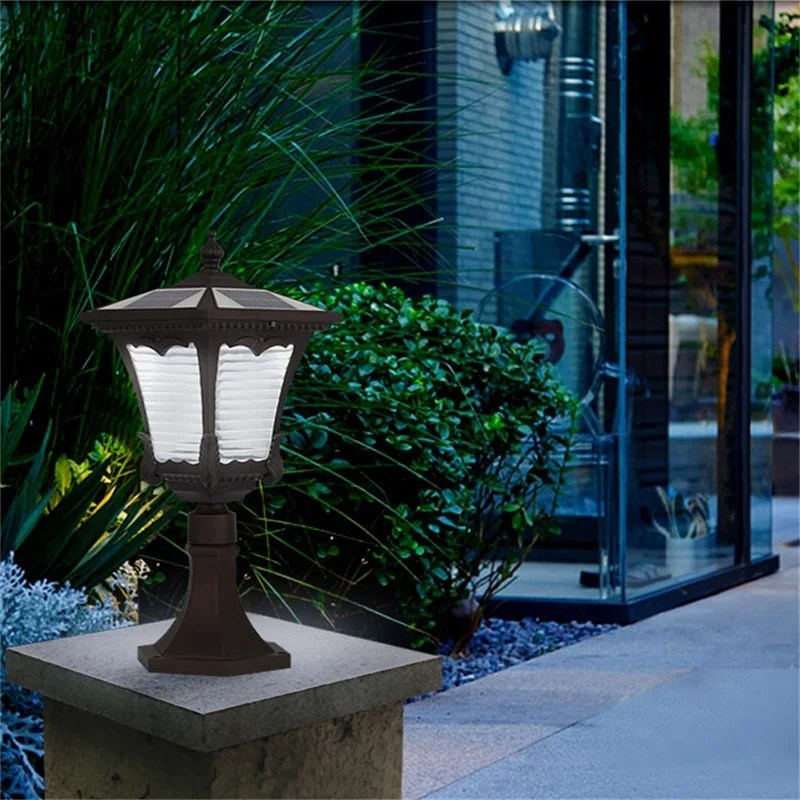 

BRIGHT Solar Wall Lamp Outdoor LED Modern Post Light Pillar Waterproof For Home Patio Porch Garden Courtyard Villa Lawn Lamp