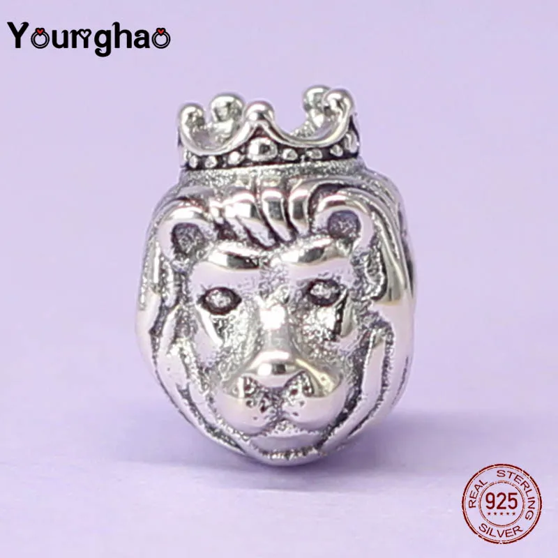 Younghao 925 пробы Серебряные бусы Король Лев для ювелирных изделий сделать