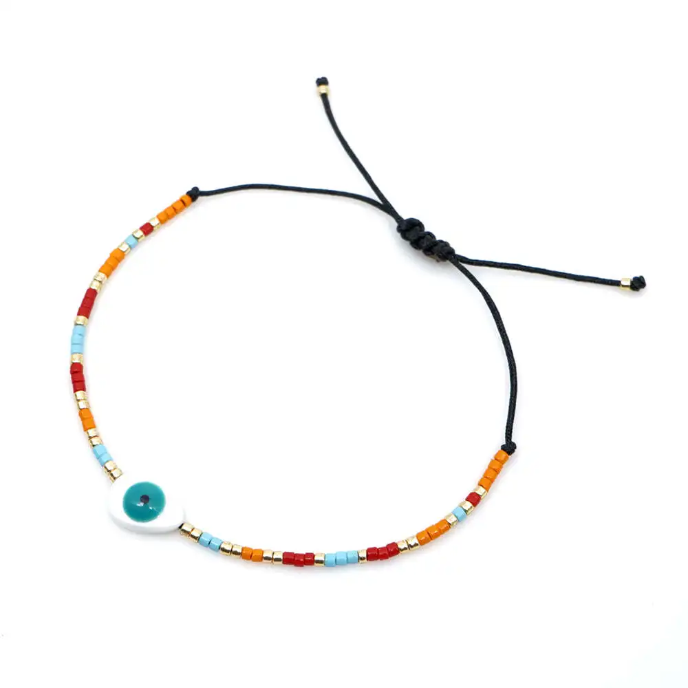 Go2boho MIYUKI Evil Eye браслеты Fatima ручной браслет женские крест Pulsera Mujer Boho шикарные летние пляжные ювелирные изделия со звездами Bijoux - Окраска металла: MI-B190430T