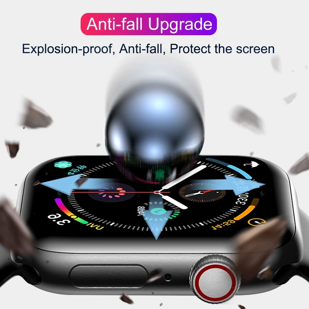 Водонепроницаемая Защита экрана для apple watch 5 4 3 38 мм 40 44 42 (не закаленное мягкое
