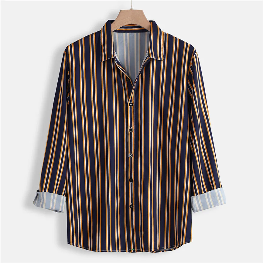 Camisas Hombre Manga Larga приталенная Мужская Осенняя свободная Модная Повседневная