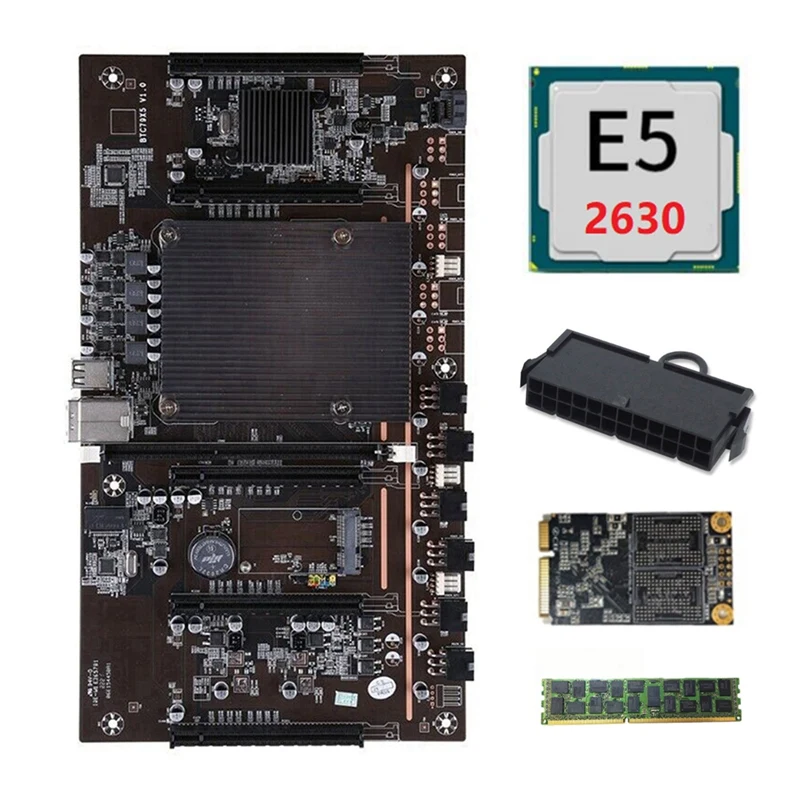 Материнская плата H61 X79 для майнинга BTC с процессором E5 2630 + RECC 4G DDR3 ОЗУ 120G SSD