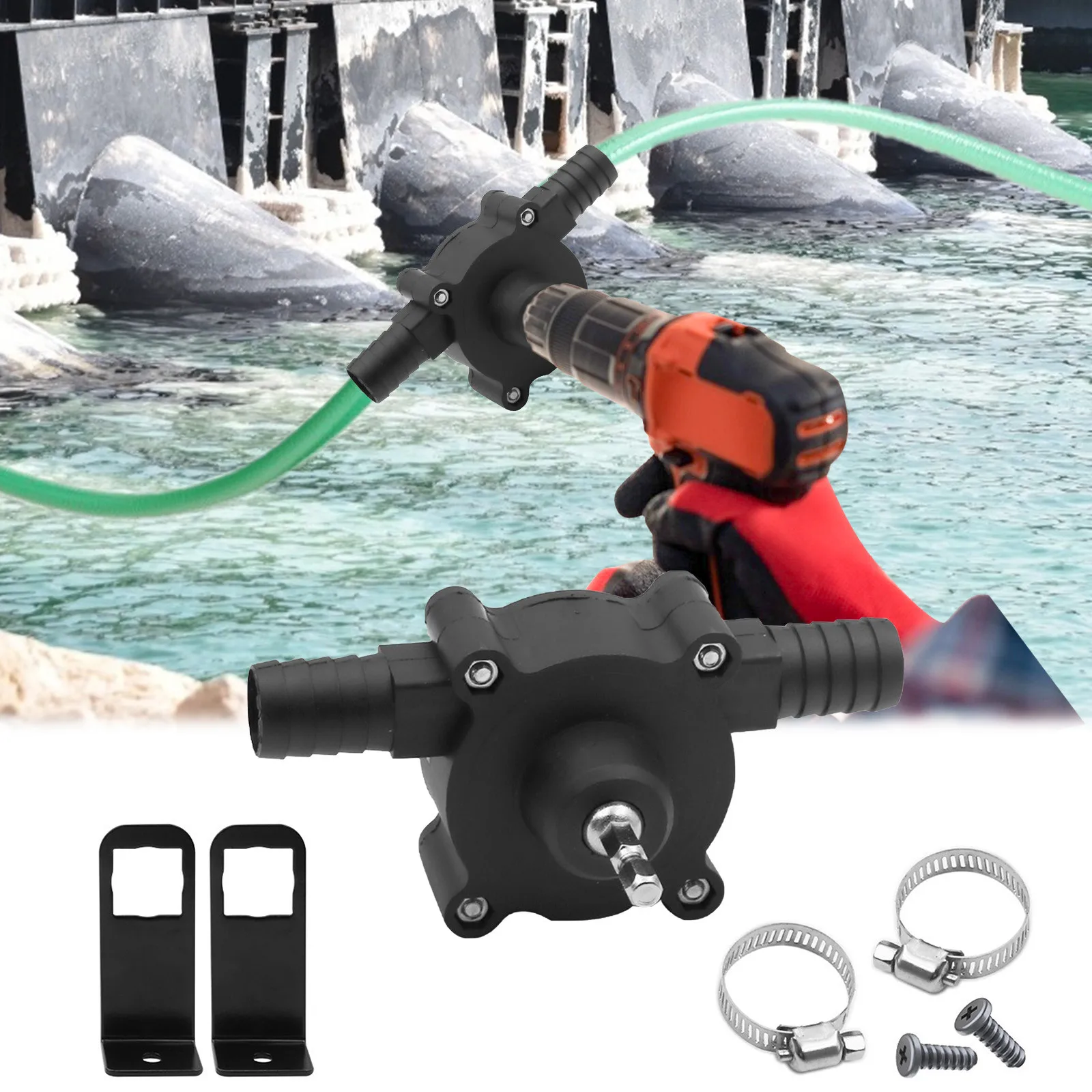 

Portable Electric Drill Pump Diesel Oil Fluid Water Pump Mini Hand Self-priming Liquid Transfer Pumps Home Garden Outdoor Tool
