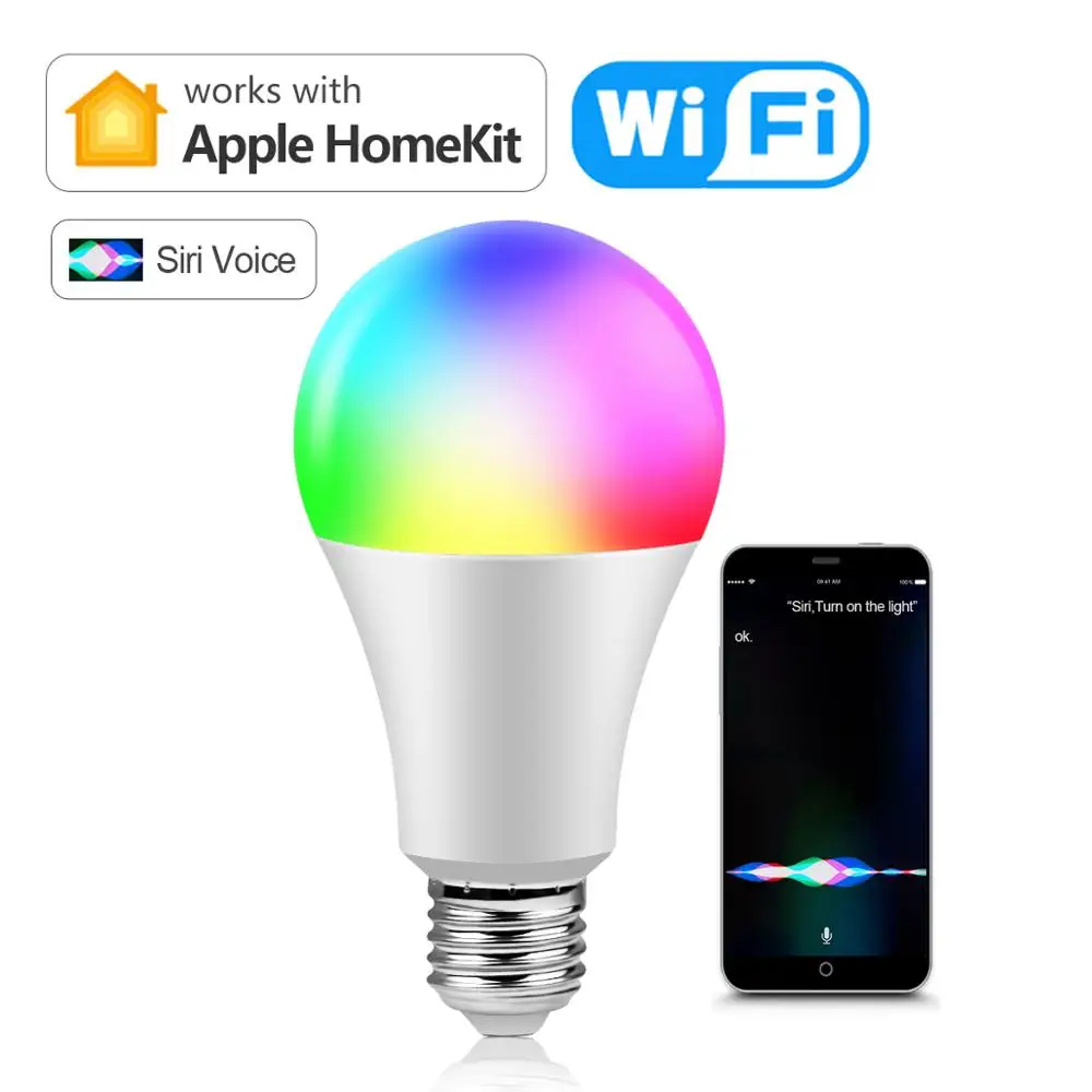 Умная лампа для Apple HomeKit 15 Вт 16 миллионов цветов E27 220 В 110 В|Светодиодные лампы и