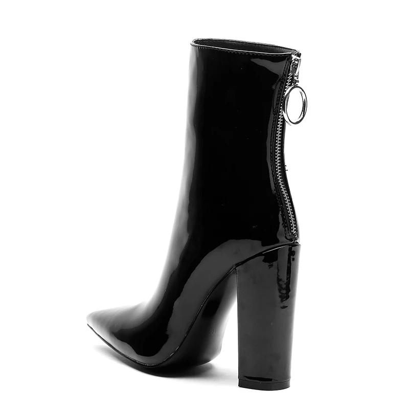 Taoffen Ankle Boots For Women Sexy Pointed Toe Shoes Western Style Fashion Black Leather Club Female Footwear Size 34-45 | Обувь