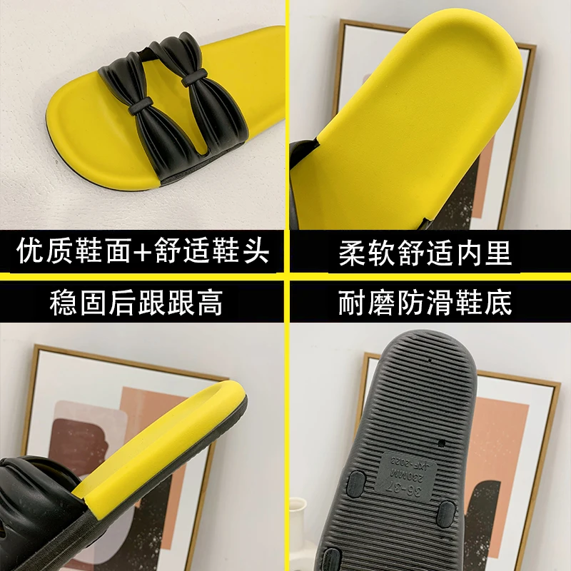 

Home Slippers Women's Low Slides Platform Flat Shoes Female Massage Summer PU Rubber Basic Slippers Women Summer Room Shoes Low