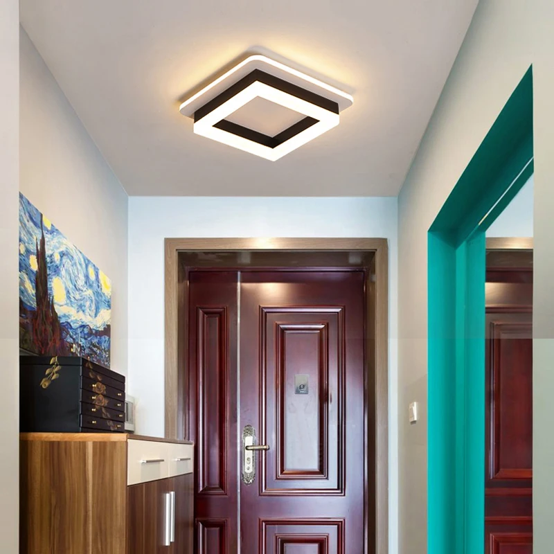 Square 12W LED Ceiling Light Fixture Modern Decor Lamp Acrylic Downlight Aisle