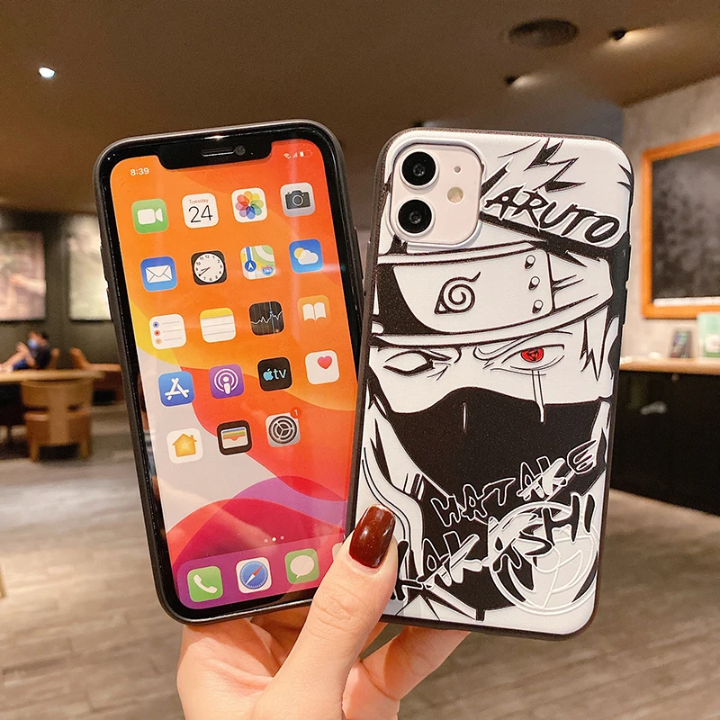 

Japan Anime Naruto Phone Case for IPhone 6 6S 7 8 Plus X XS MAX SE2 XR 11 Pro Max Case Cartoon Relief Soft Silicon Cover Coque