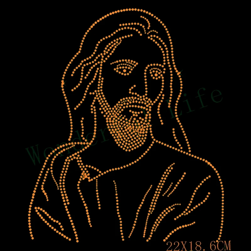 Бесплатная доставка bling rhinestone jesus pepole теплопередача железный Дизайн | Дом и сад