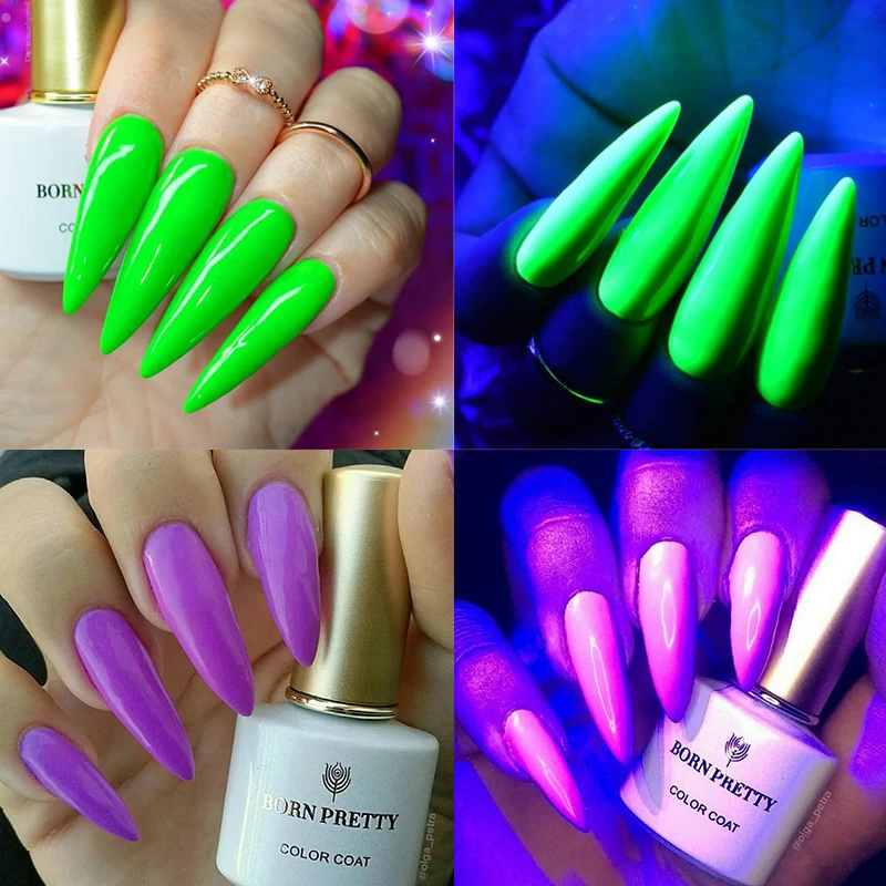 Флуоресцентный полуперманентный Блестящий отмачиваемый Гель лак BORN PRETTY