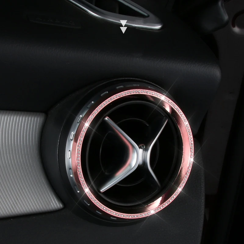 

5 PCS Car Styling For Mercedes Benz A Class B Class / GLA / CLA Air outlet sticker/Instrument panel Air outlet decoration ring