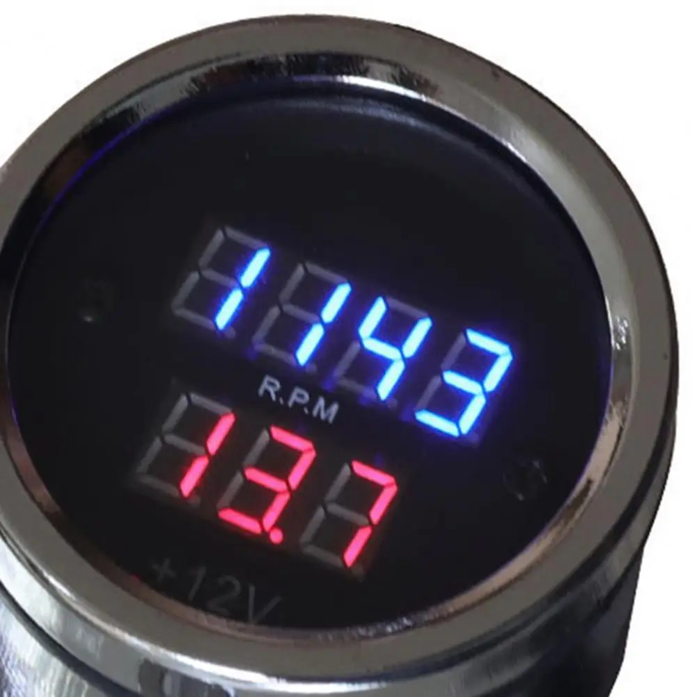 

12V Tachometer LED Digital Display Metal Shell Motorcycle LED Tachometer Universal Motorcycle Accessories
