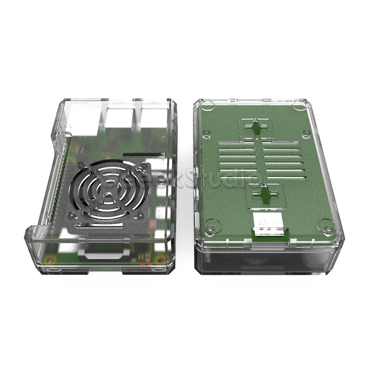 Черный/прозрачный чехол из АБС пластика Крышка корпуса для Raspberry Pi 4 с охлаждающим