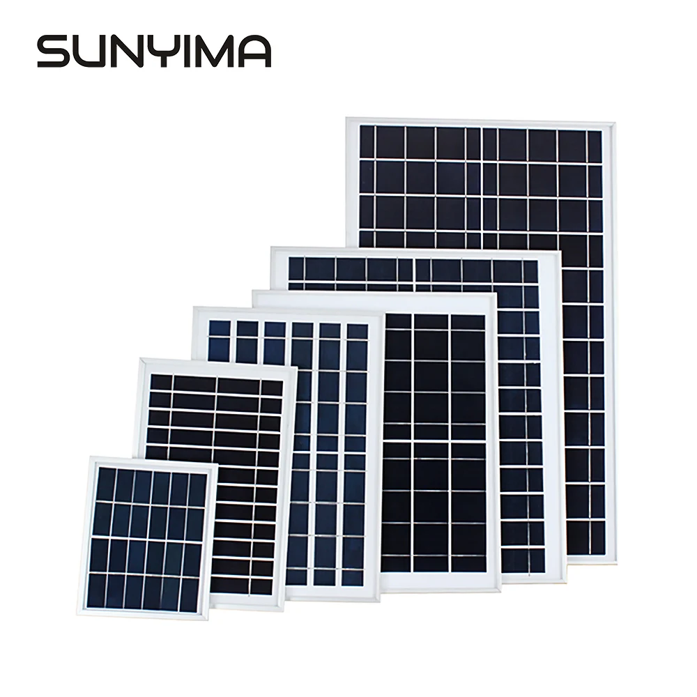 

SUNYIMA 6V 10W 15W 20W Polysilicon Solar Panel Kit Sunpower Solar Power System DIY Battery Charger for Home Street Lamp Light